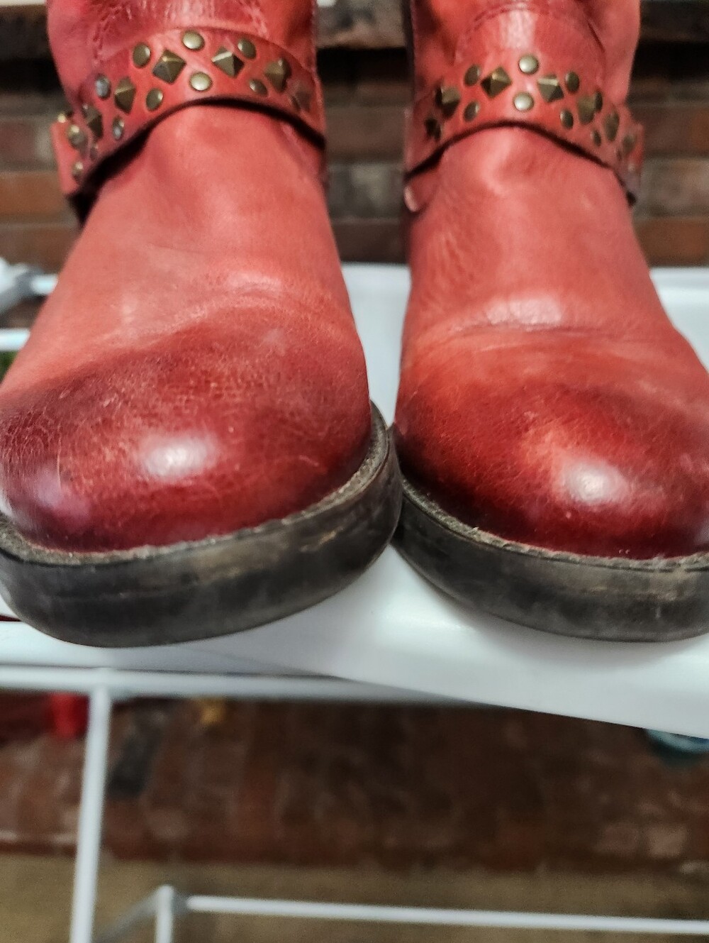 Mjus Red Studded Leather Boots - Picture 5 of 9